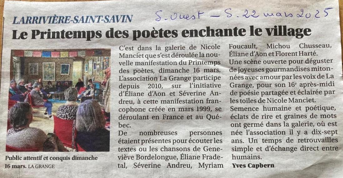 2025 printemps des poetes sud ouest