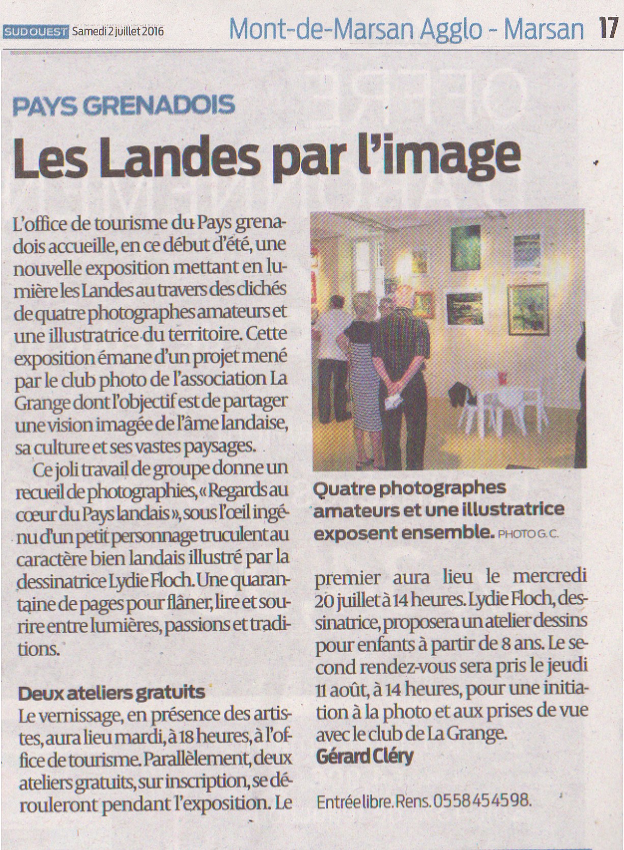 Article sud ouest juillet 2016