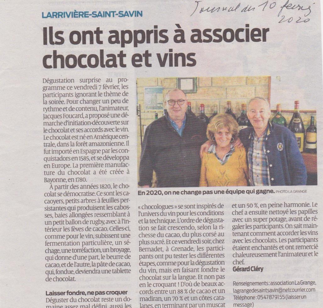 Club du vin - février 2020