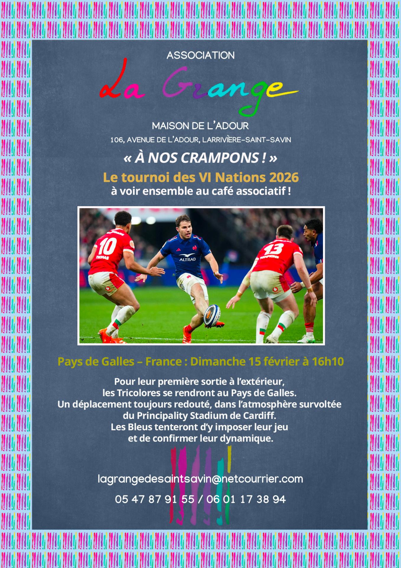 Flyer cafe associatif rugby 2 galles