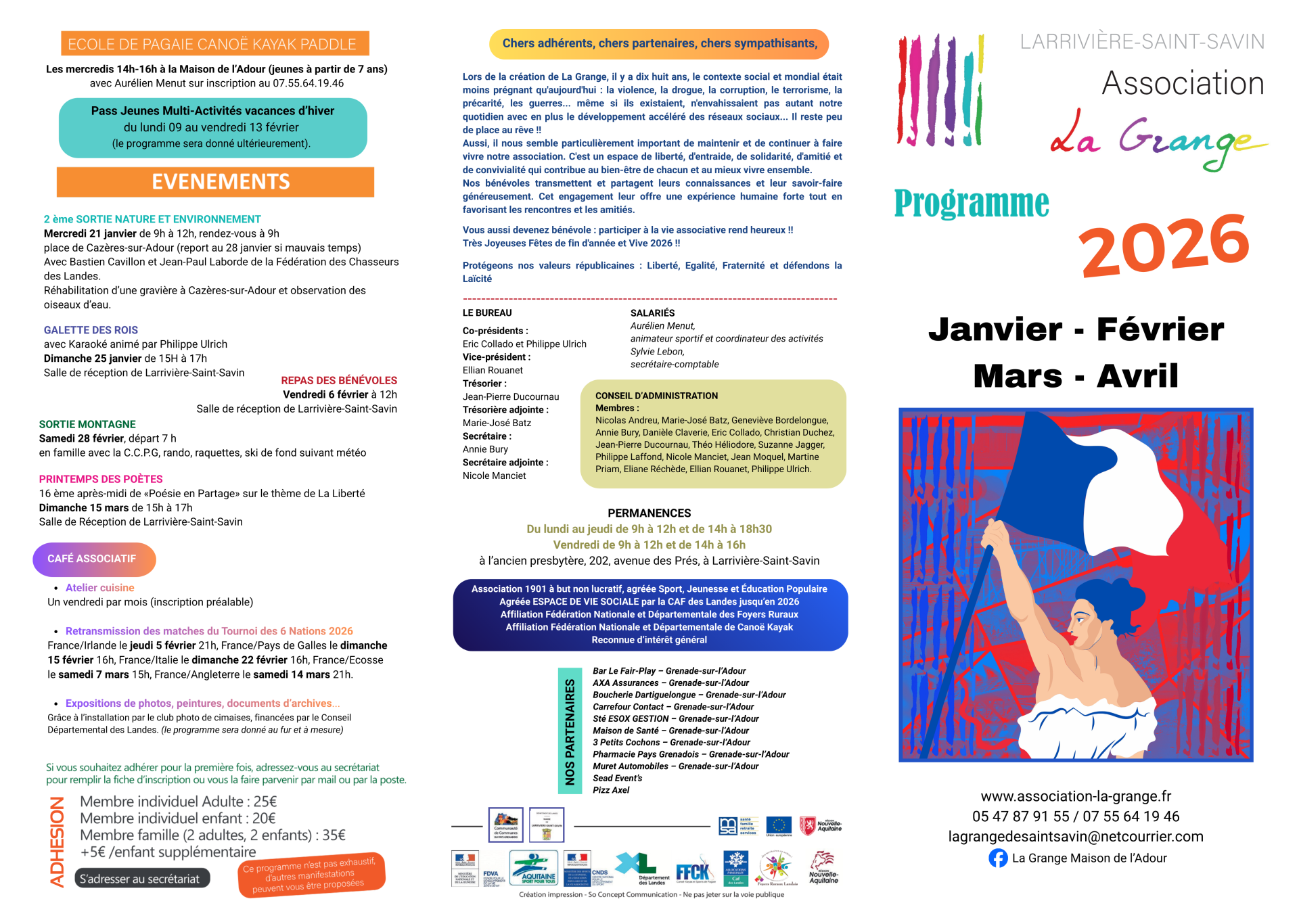 Programme la grange janvier fevrier mars avril 2026 10